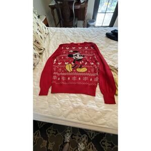 Disney Mickey Mouse Christmas Sweater Ears Ornaments Adult Medium